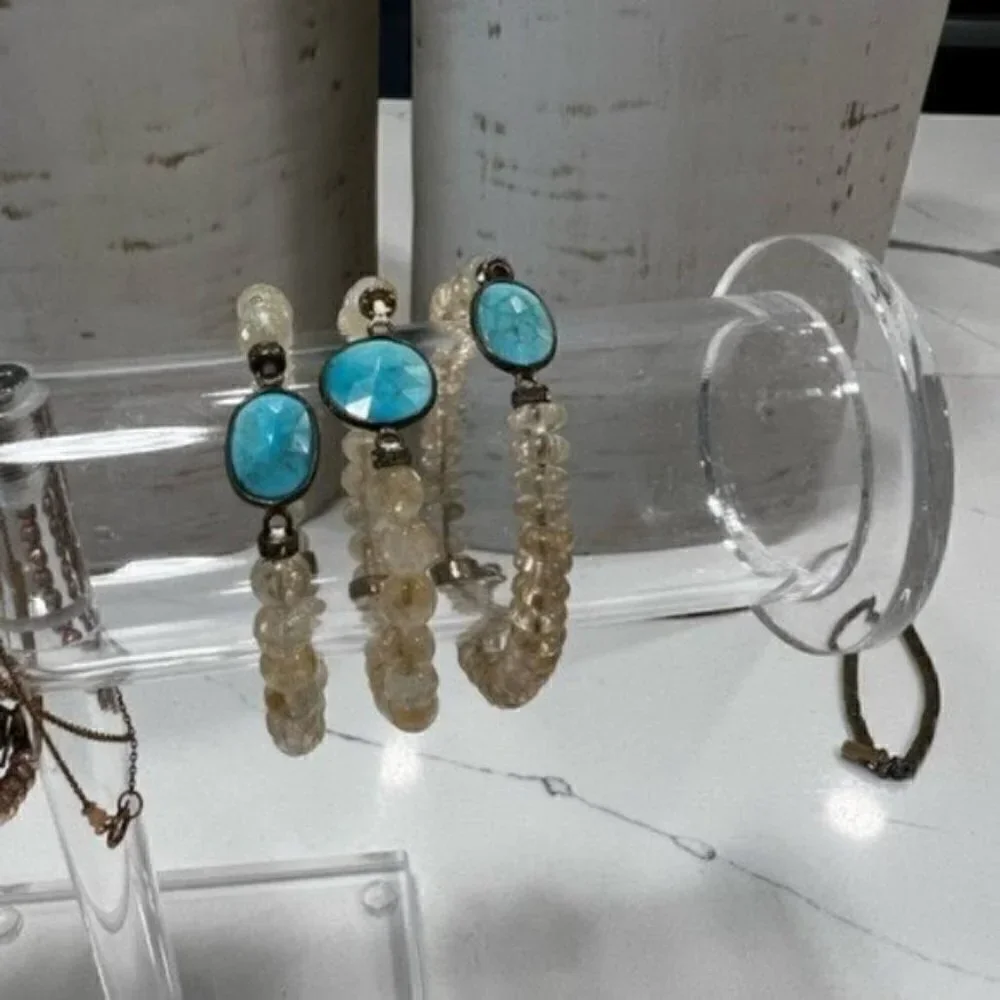 Bracelet Set of 3 Bracelets with Turquoise Charms - Teen Girls Trendy Stuff